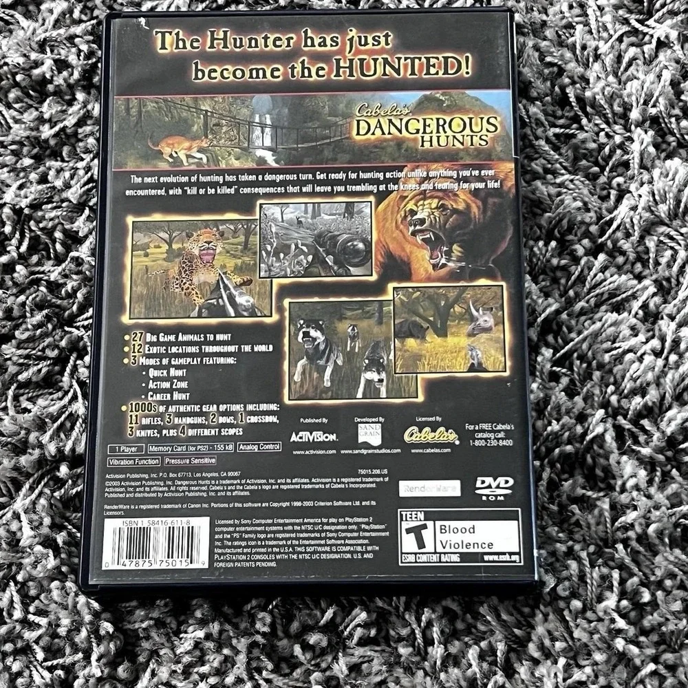 Cabela's Dangerous Hunts (Sony PlayStation 2, 2003) Complete in Box Black Label